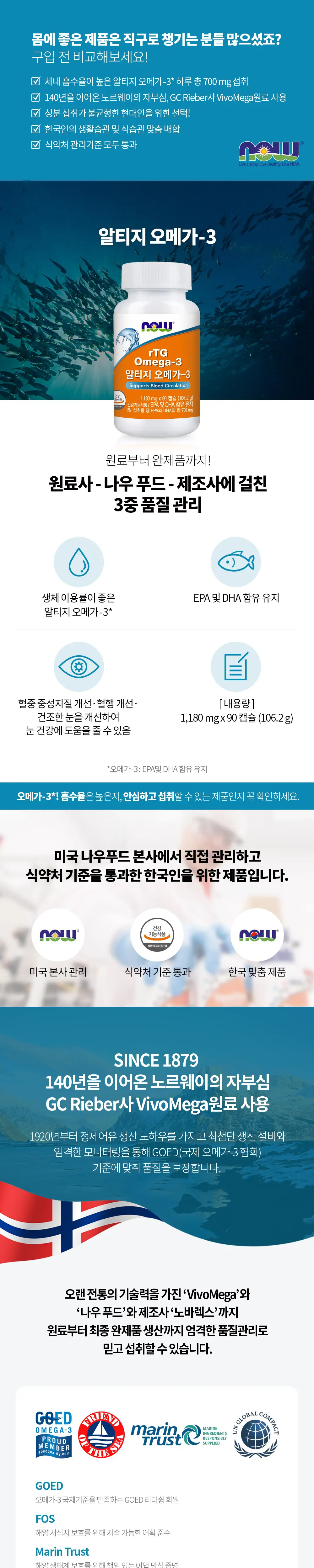 [선물박스] 나우푸드 알티지 오메가-3 90캡슐 2병 (6개월분) 상세페이지 4